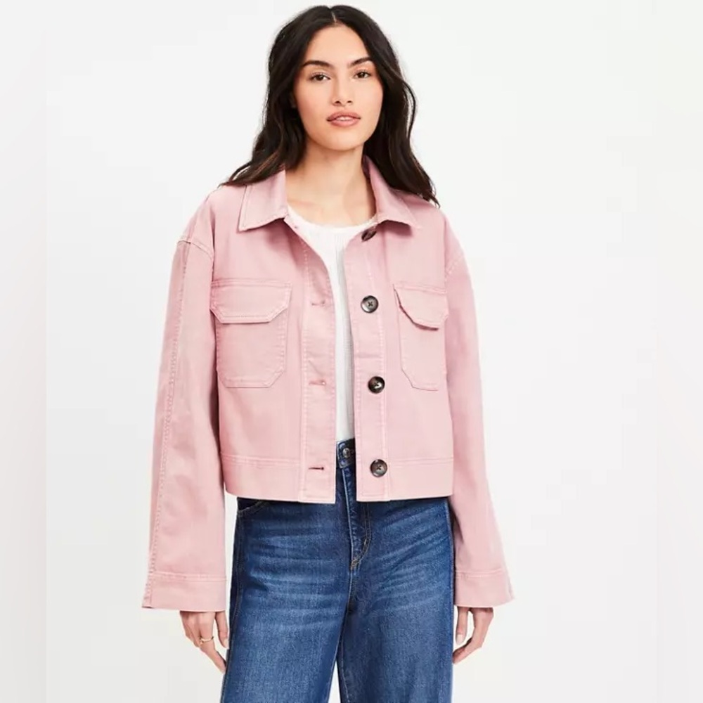LOFT Women's Pink Jean Jacket